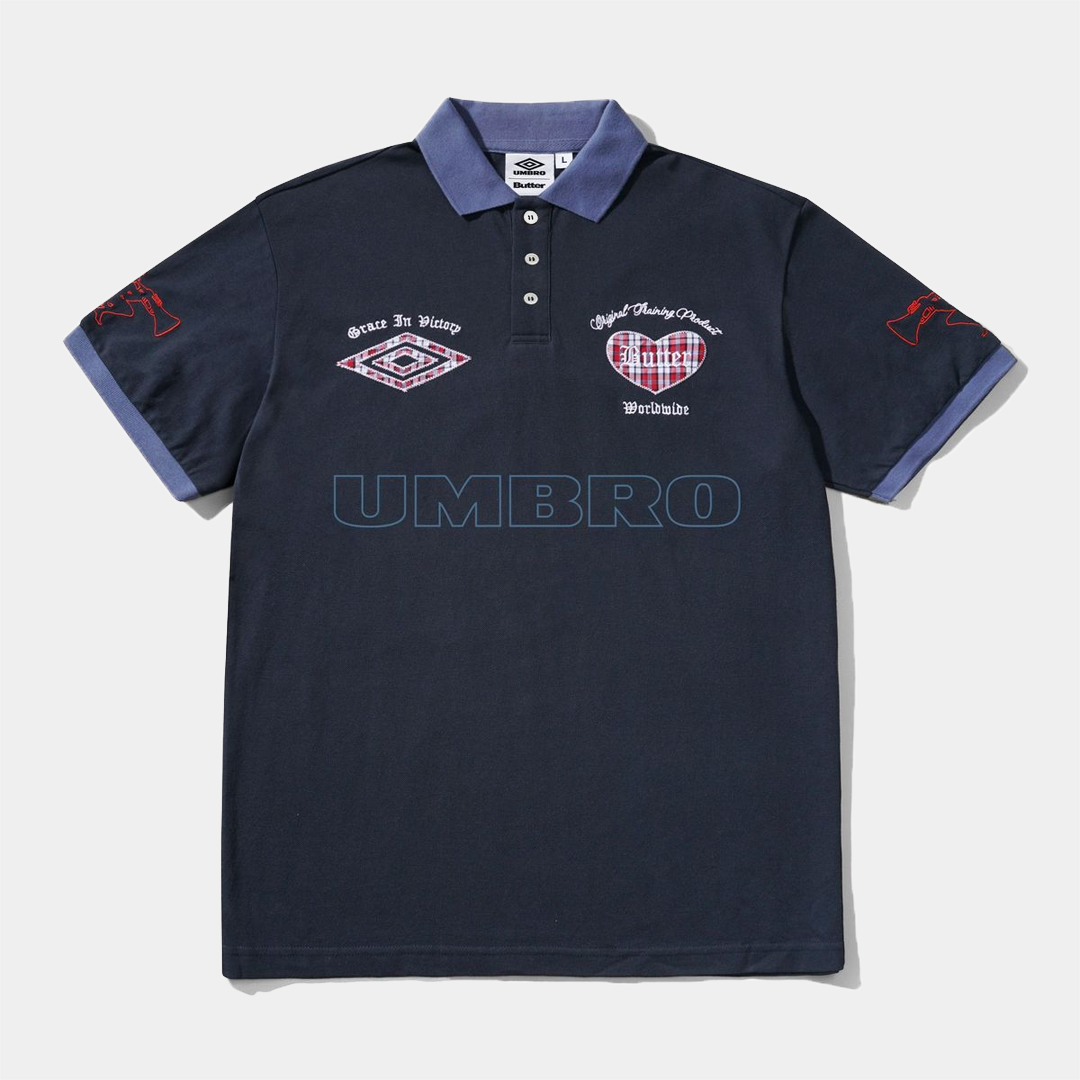 Butter x Umbro Crest Polo Navy