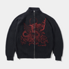 Butter x Daniel Johnston Dragon Knit Zip-Thru Sweater Black + Red