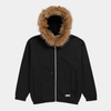 Pearls Fur Zip Hood Black