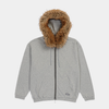 Pearls Fur Zip Hood Grey Marle