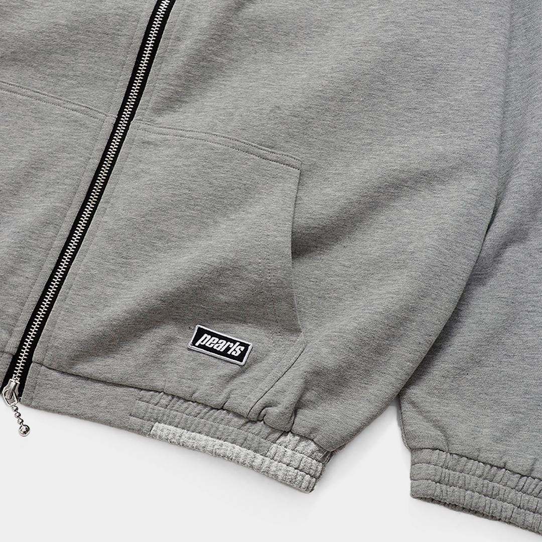 Pearls Fur Zip Hood Grey Marle