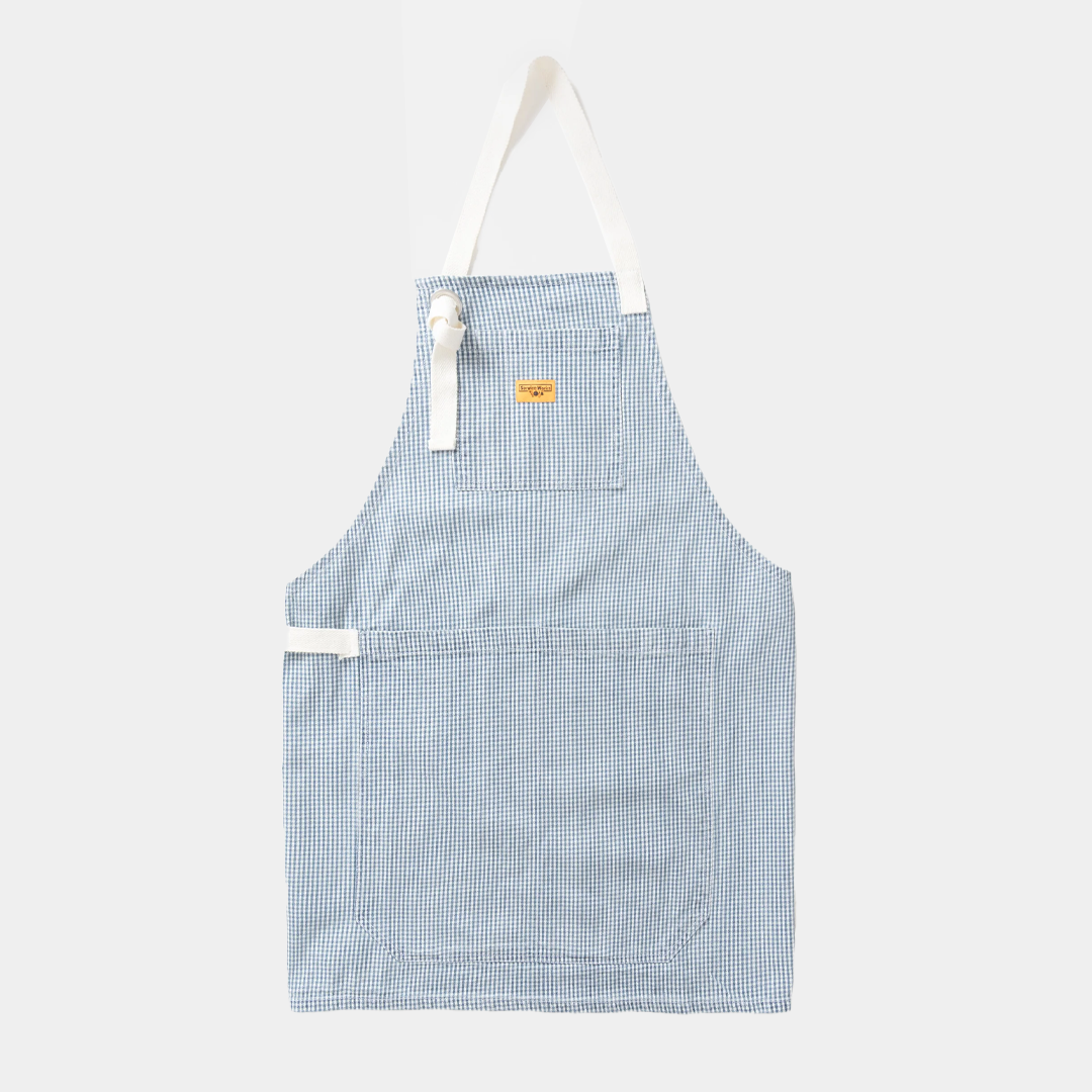 Service Works House Gingham Apron Blue