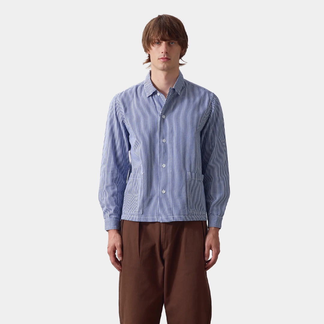 Service Works Gingham Waiter Shirt Blue
