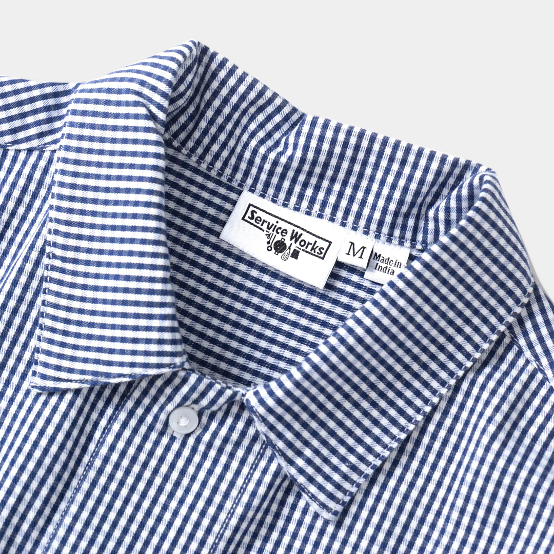 Service Works Gingham Waiter Shirt Blue