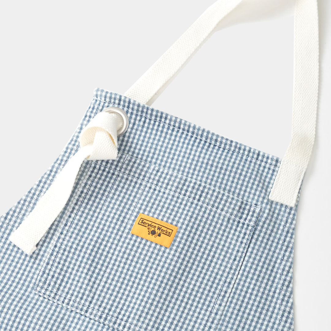 Service Works House Gingham Apron Blue