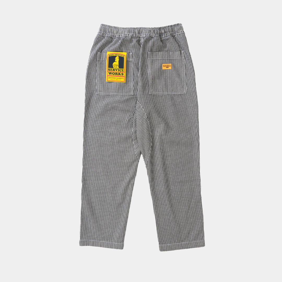 Service Works House Gingham Chef Pants Black