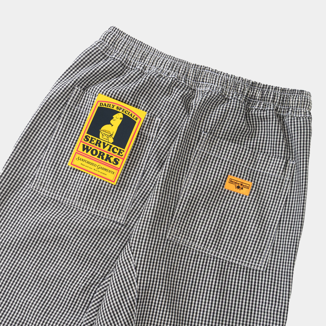 Service Works House Gingham Chef Pants Black
