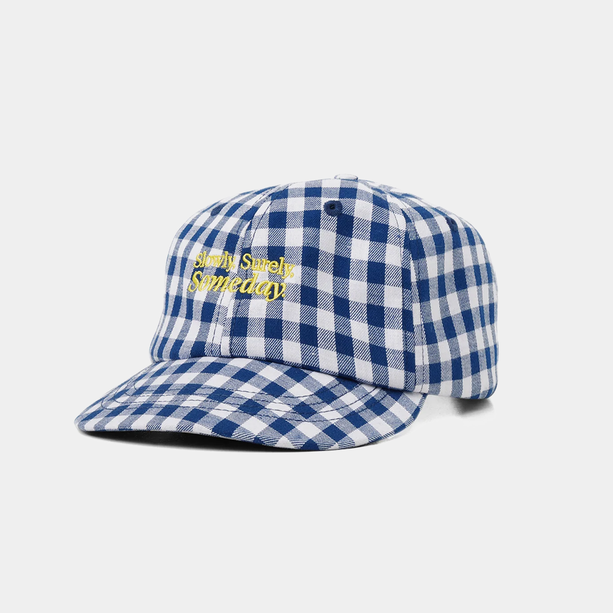 Someday Slowly Surely Bendy Brim Cap Gingham Blue