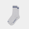 Polar Skate Co. Rib Socks 2 Stripes Heather Grey + Blue