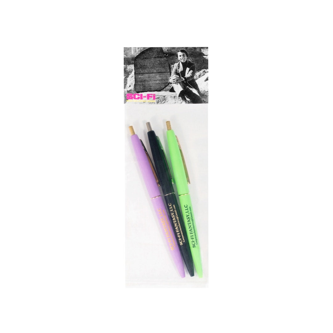 Sci Fi Fantasy 3 Pack Click Pens Purple + Green + Black