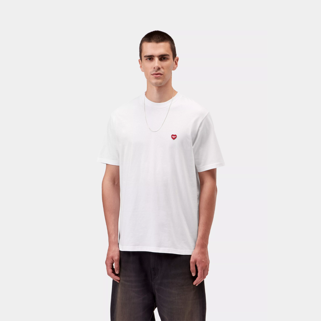 Carhartt WIP Small Heart T-Shirt White + Red