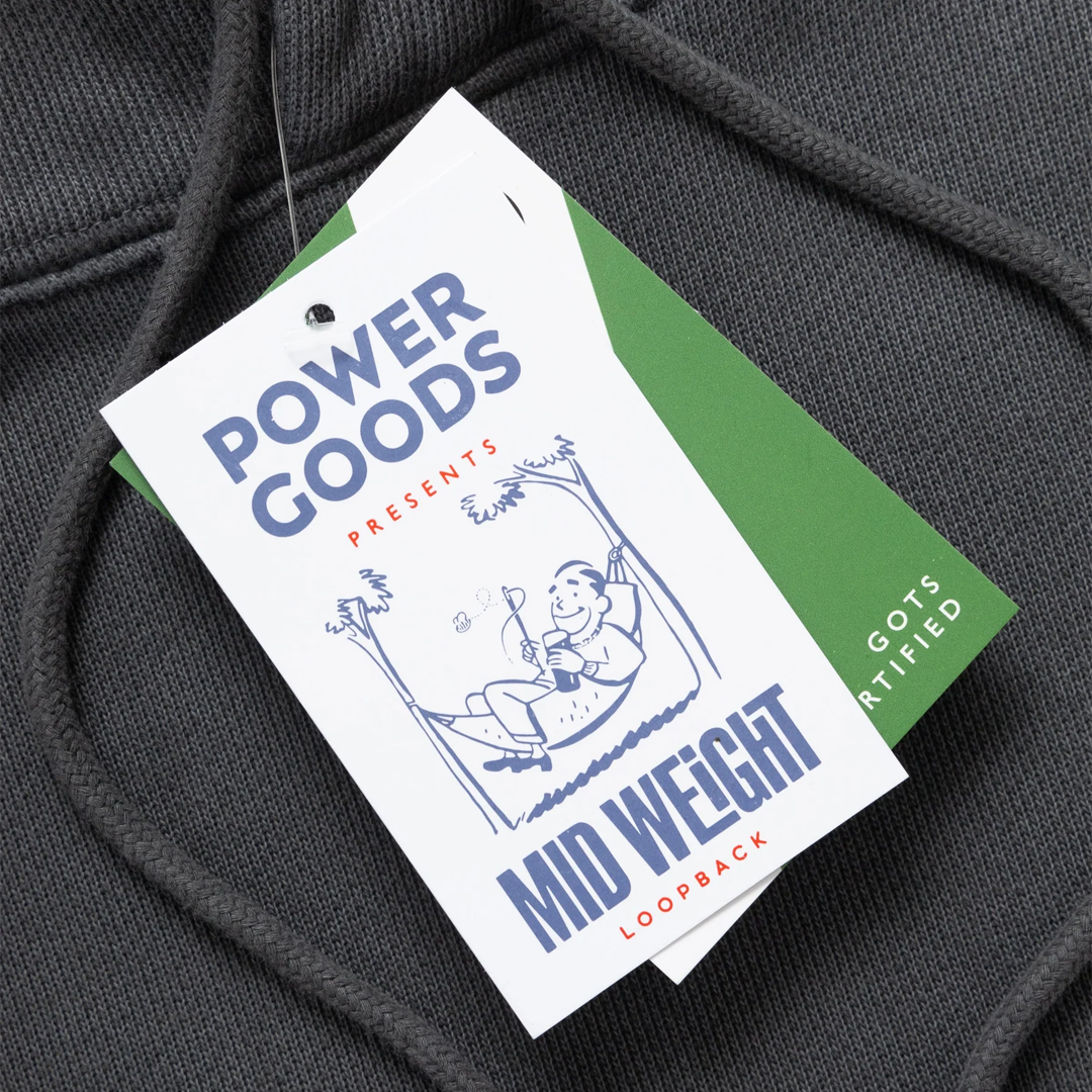Power goods Loopback Hoodie Washed Black