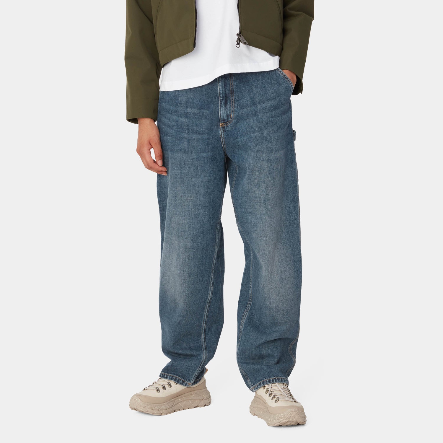 Carhartt WIP Women's Brandon Single Knee Pant Blue Dark Used Wash