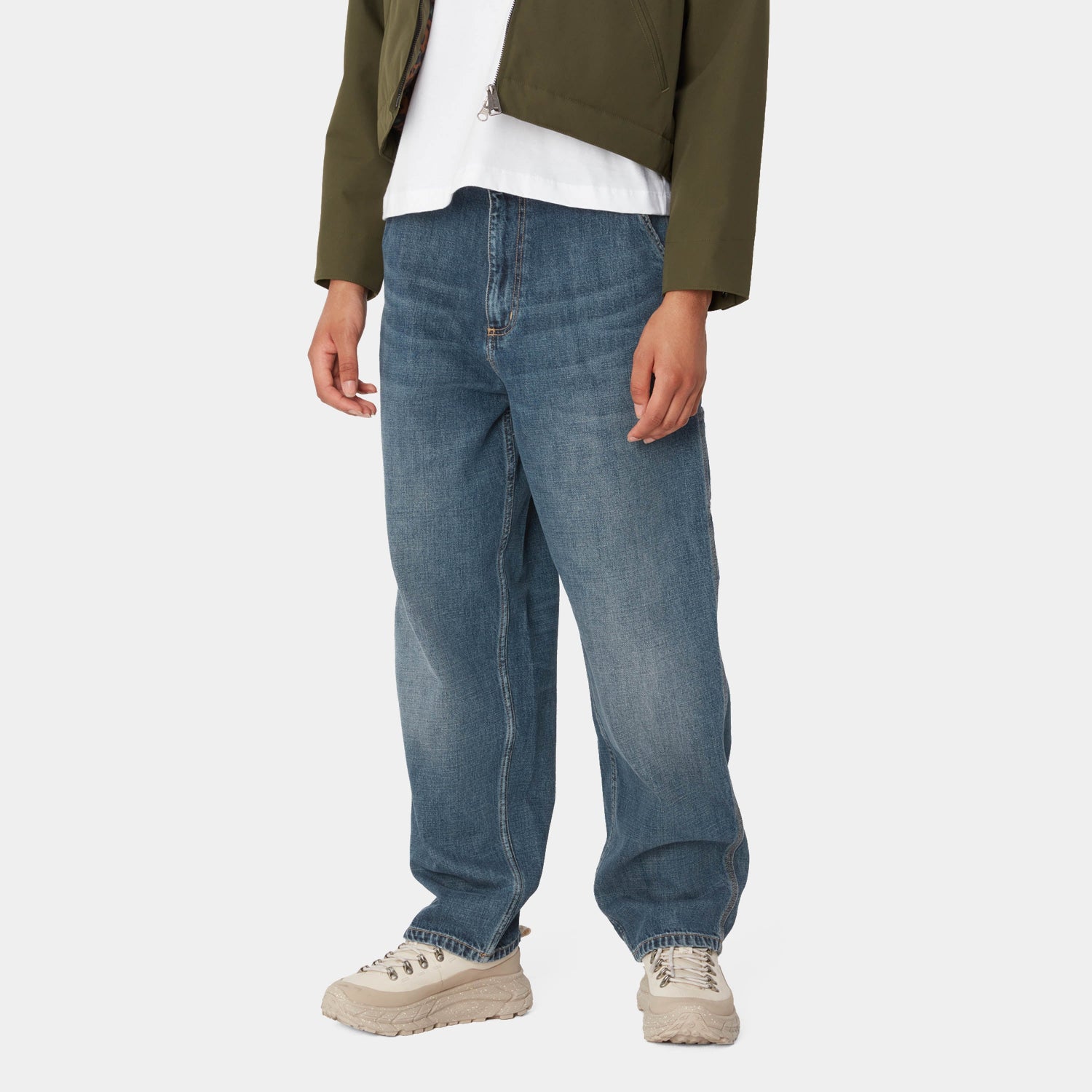 Carhartt WIP Women's Brandon Single Knee Pant Blue Dark Used Wash