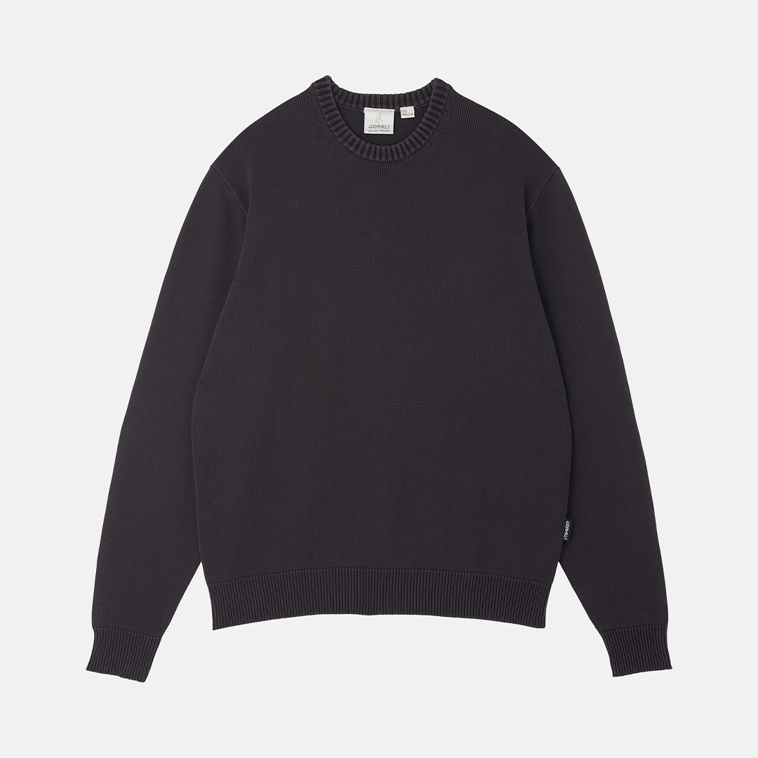 Gramicci Cotton Knit Crew Charcoal