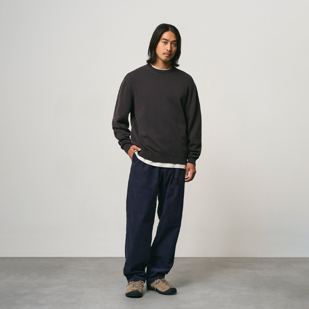 Gramicci Cotton Knit Crew Charcoal