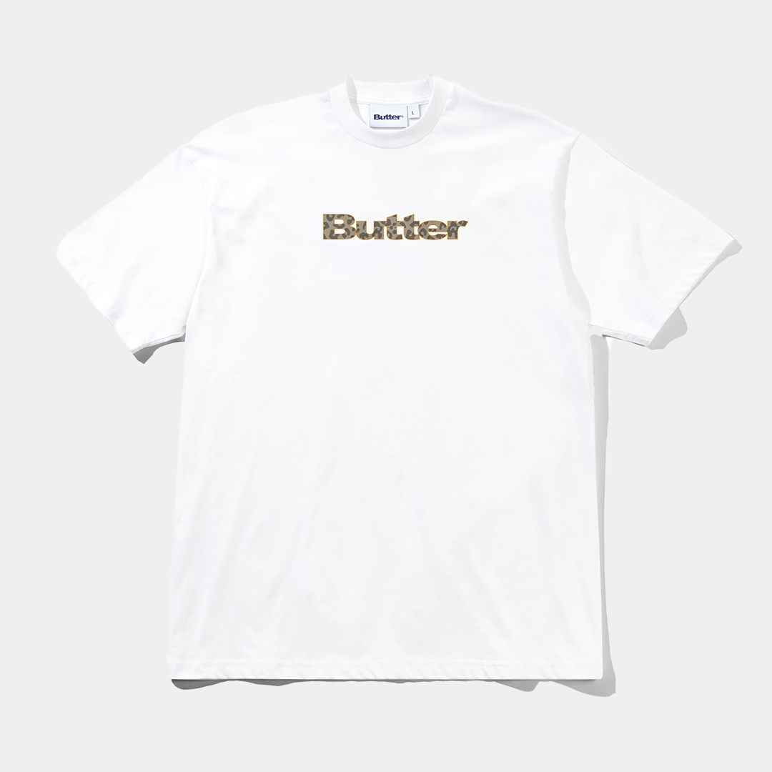 Butter Leopard Print Logo Tee White