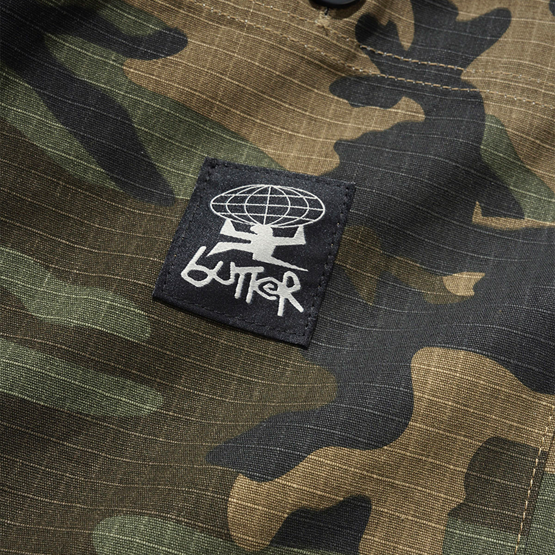 Butter Loose Shorts Woodland Ripstop Camo
