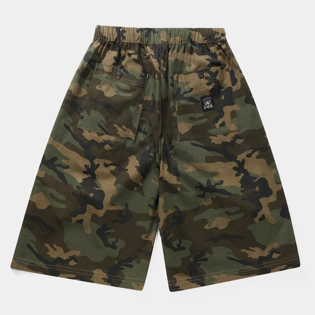 Butter Loose Shorts Woodland Ripstop Camo