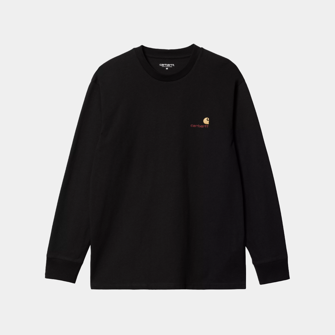 Carhartt WIP L/S American Script T-Shirt Black