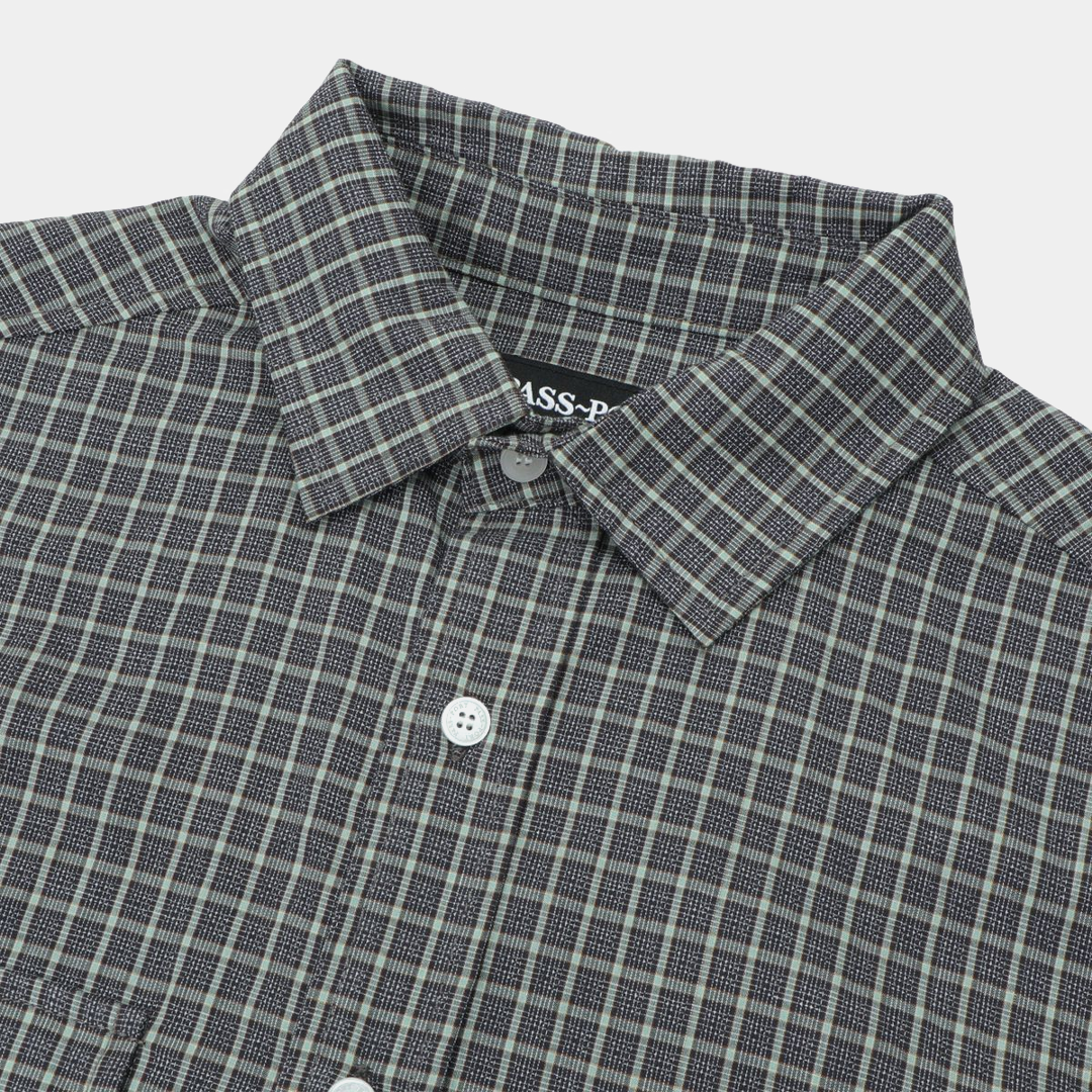 Pass~Port Workers Check Long Sleeve Shirt Grey