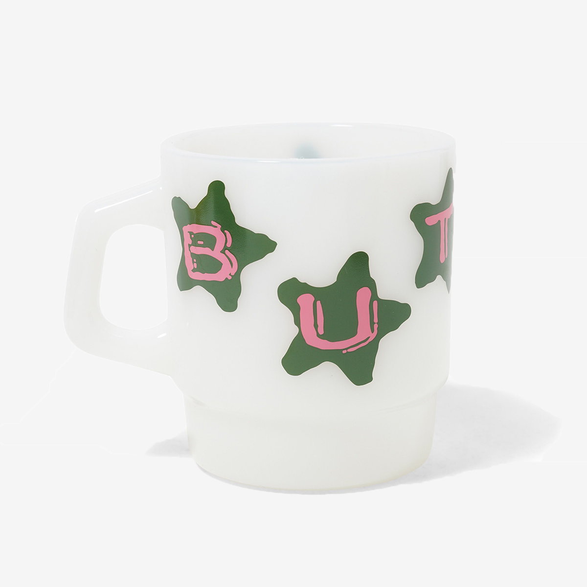 Butter Stars Milk Glass White