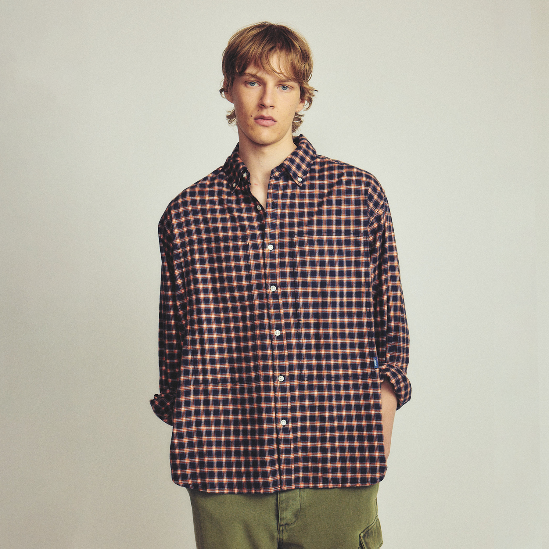 Larriet Grant Shirt Navy Plaid