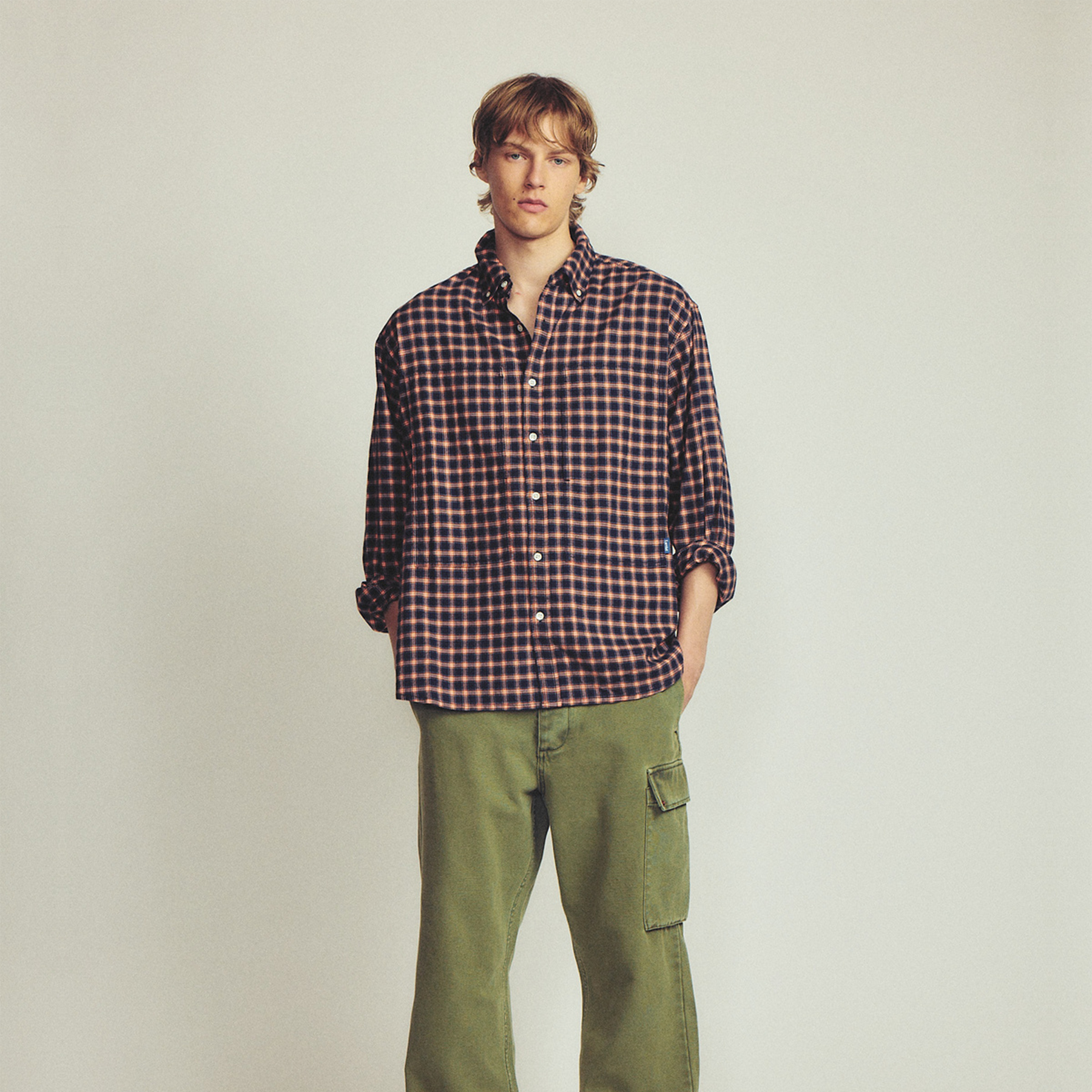 Larriet Grant Shirt Navy Plaid