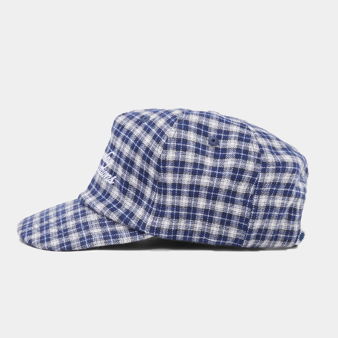 Someday Plaid Script Ballcap Navy Brushed Twill