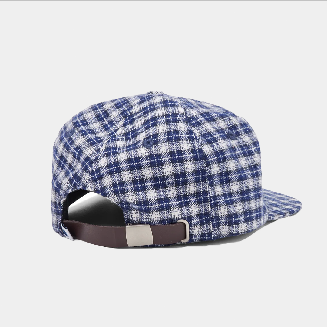 Someday Plaid Script Ballcap Navy Brushed Twill
