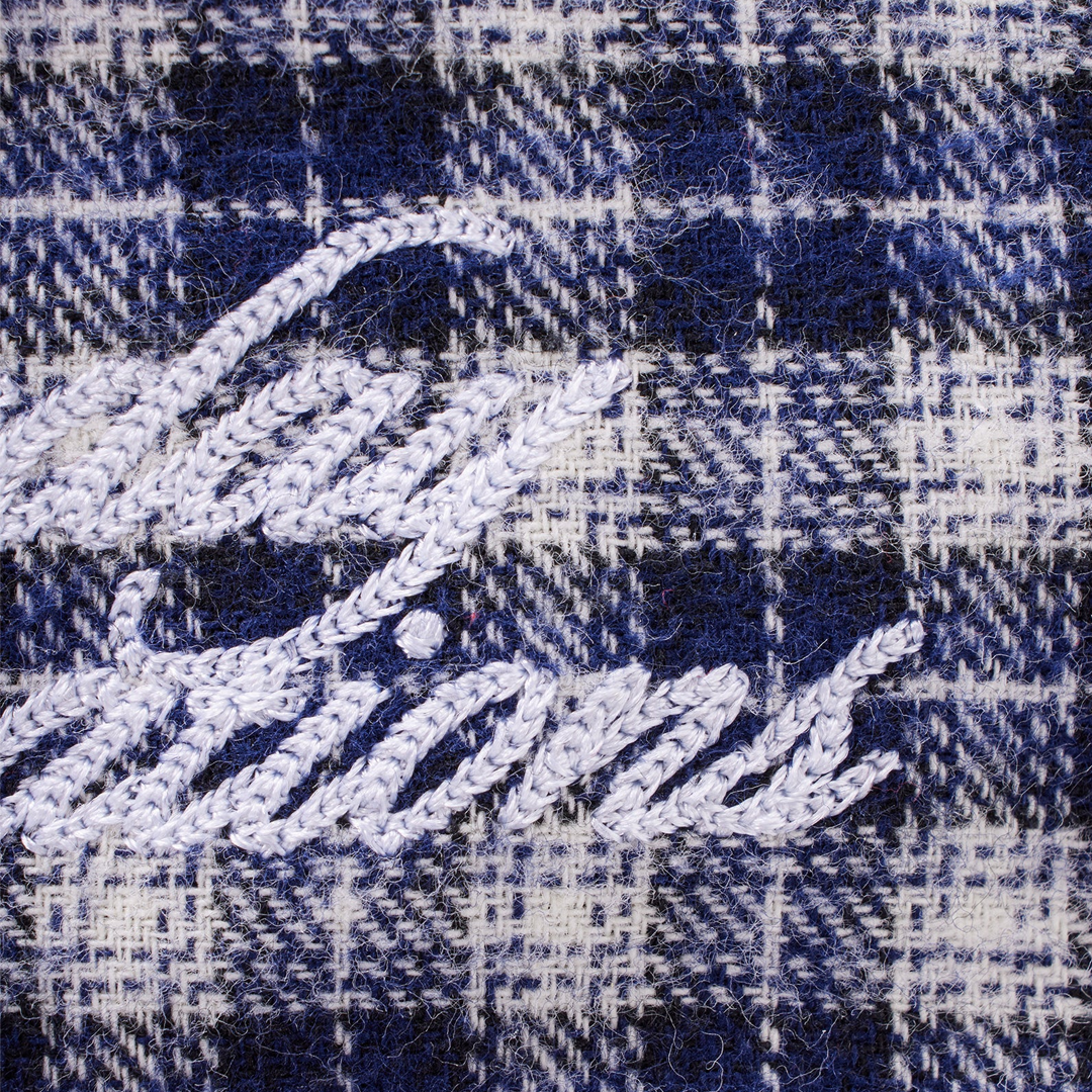 Someday Plaid Script Ballcap Navy Brushed Twill