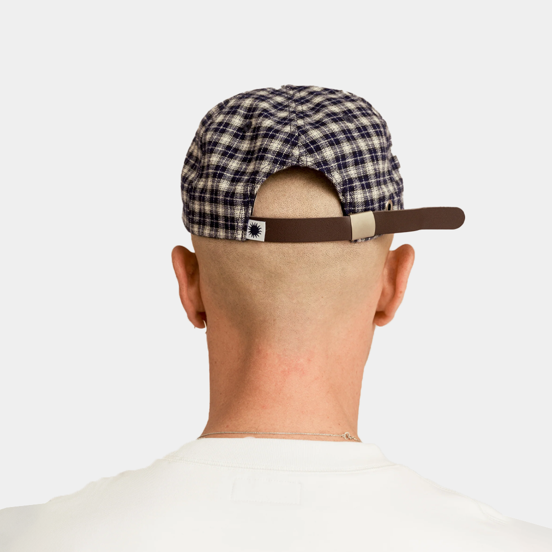 Someday Plaid Script Ballcap Navy Brushed Twill