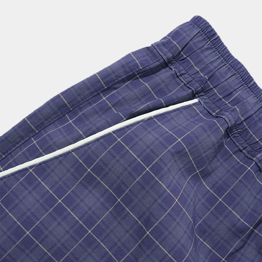 Butter Main Shorts Navy Plaid