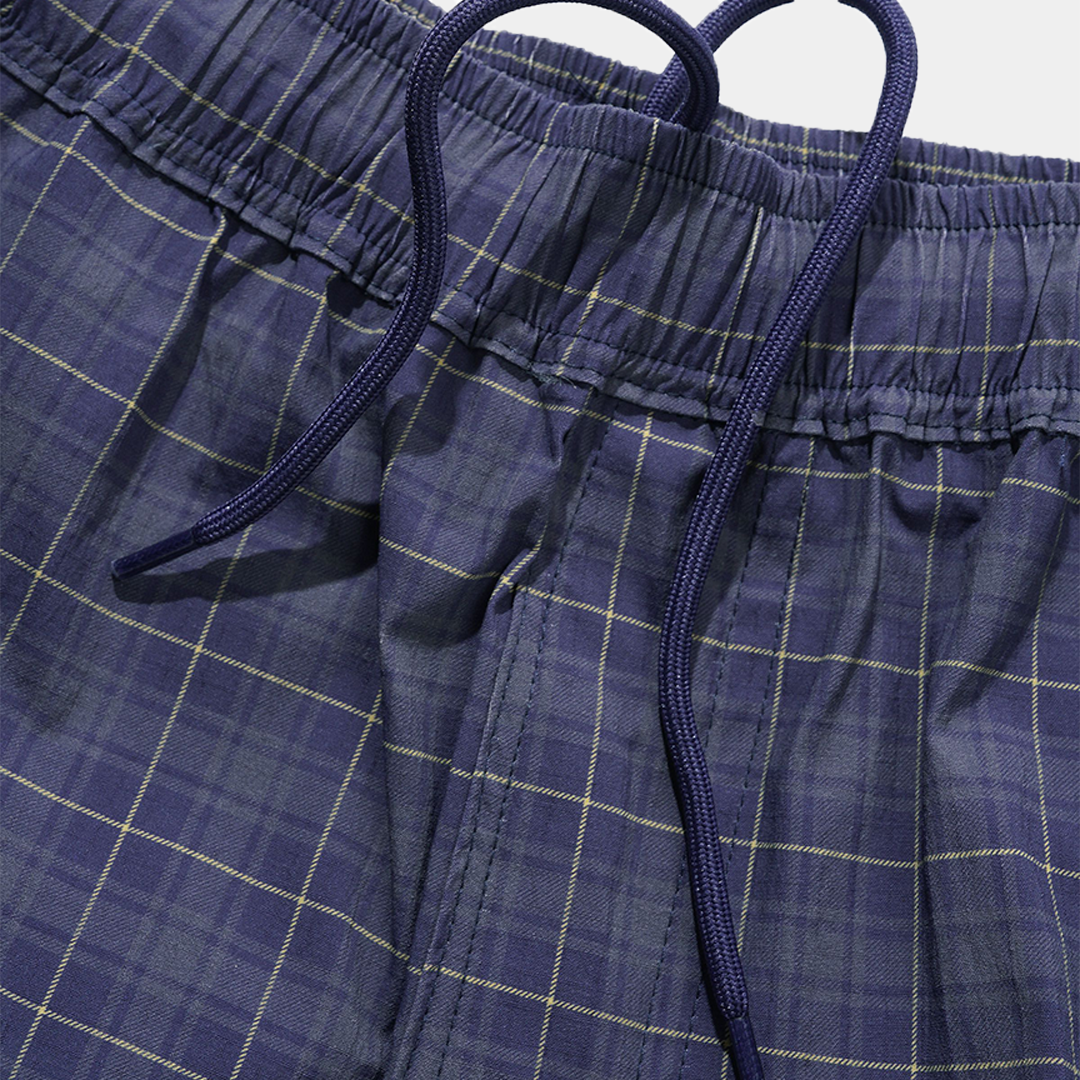 Butter Main Shorts Navy Plaid