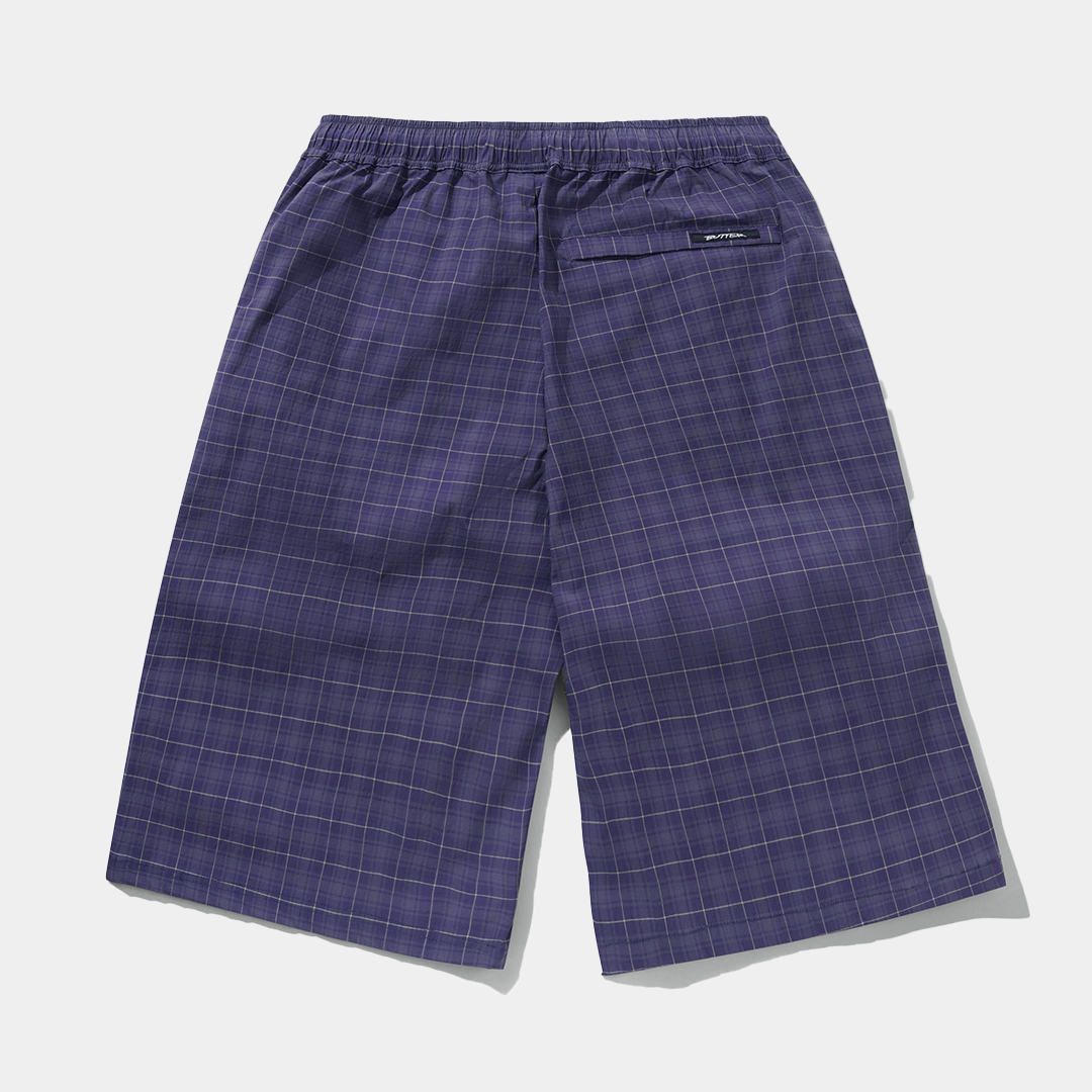 Butter Main Shorts Navy Plaid