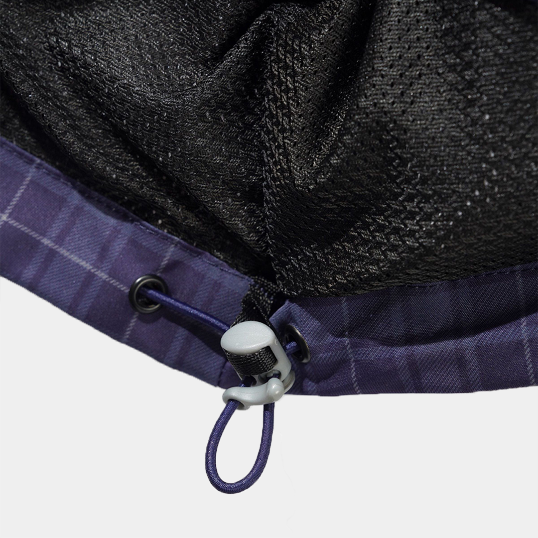 Butter Plaid Nylon Jacket Navy