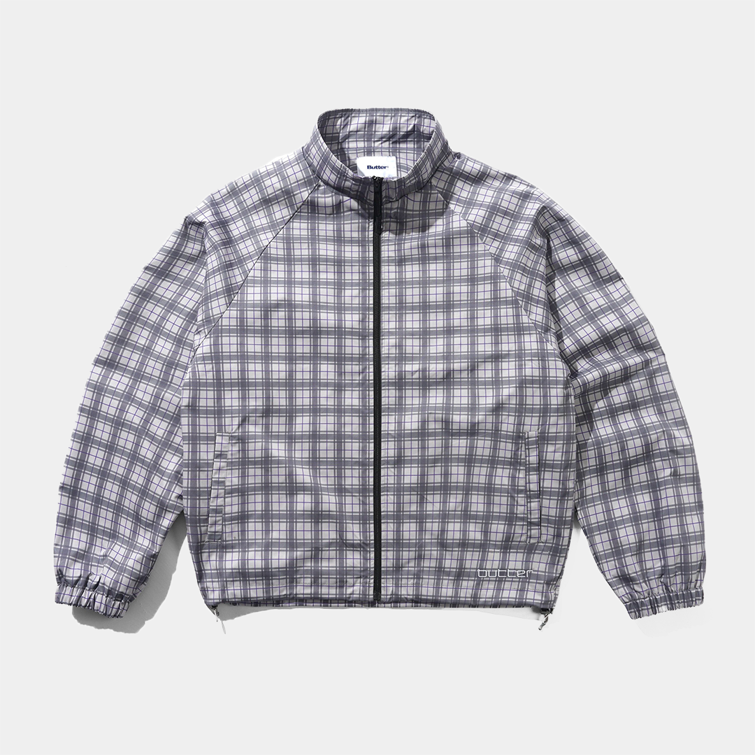 Butter Plaid Nylon Jacket Grey