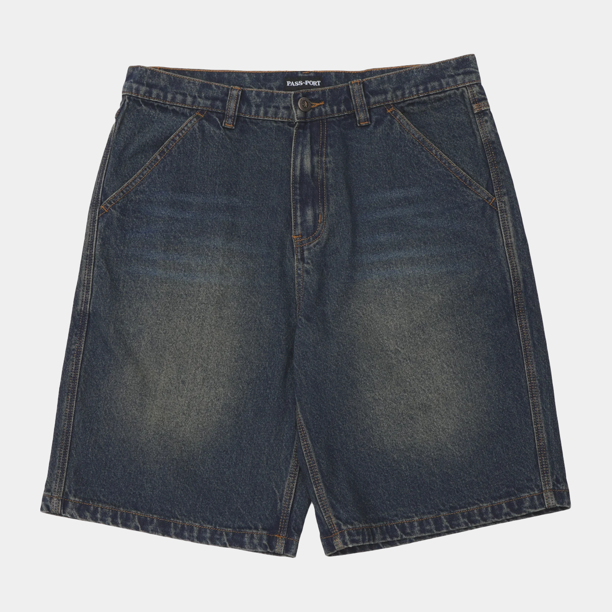 Pass~Port Workers Club Classic Jean Short Faded Washed Dark Indigo