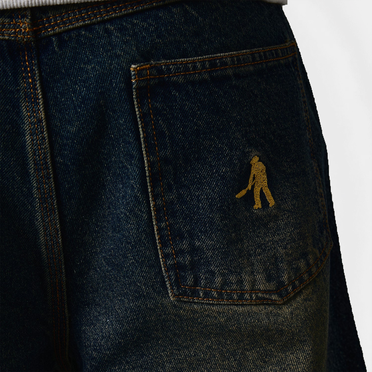 Pass~Port Workers Club Classic Jean Short Faded Washed Dark Indigo