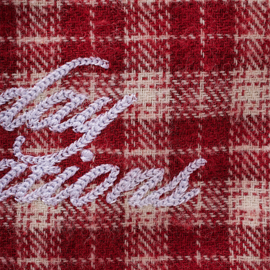 Someday Plaid Script Ballcap Red Brushed Twill
