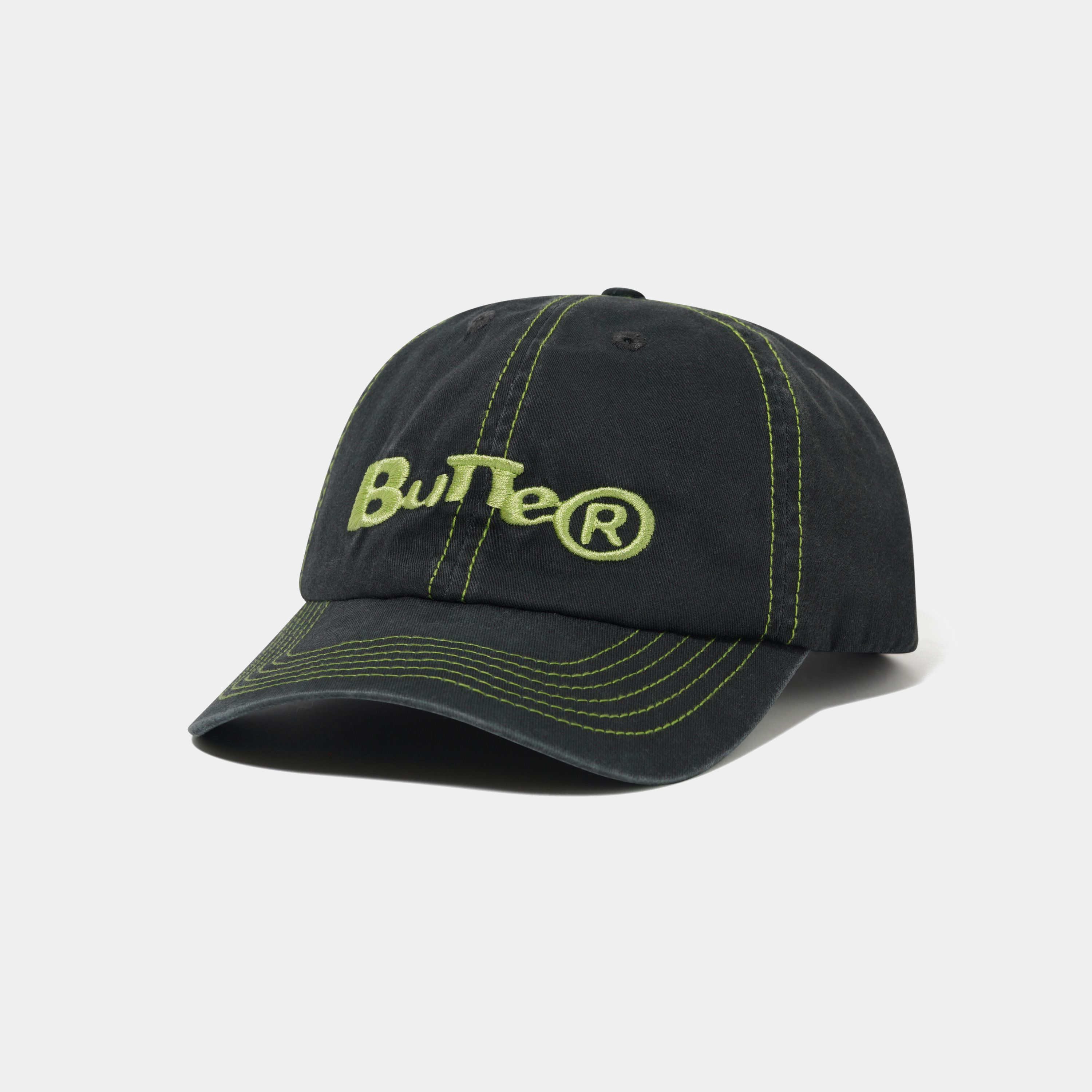 Butter Goods Registered 6 Panel Cap Washed Black