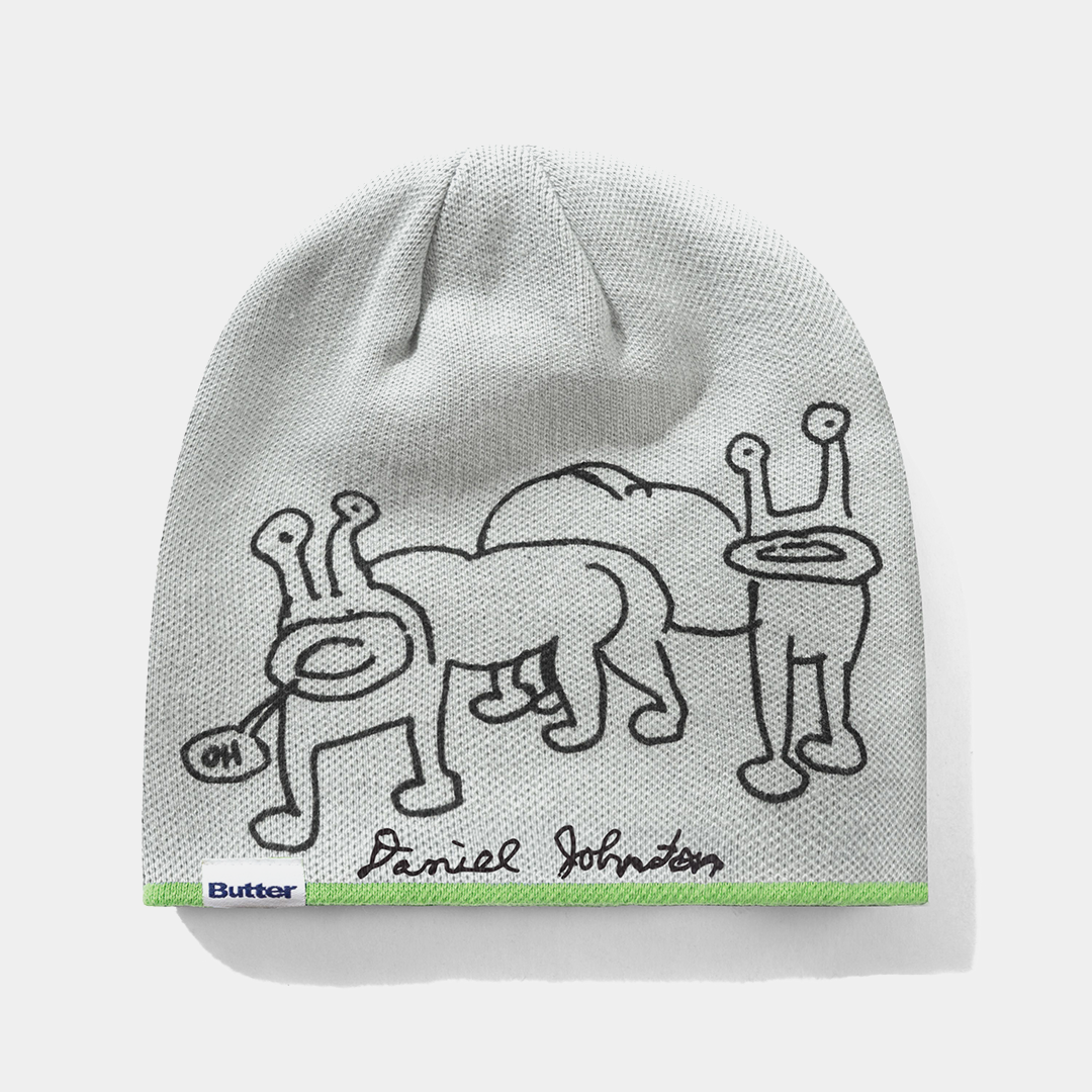 Butter x Daniel Frog Reversible Beanie Lime + Grey