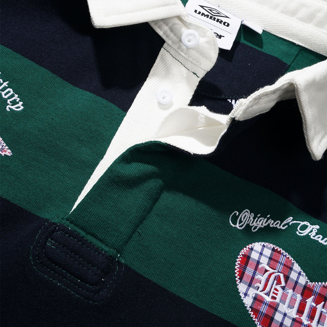 Butter x Umbro Victory Rugby Polo Navy + Forest