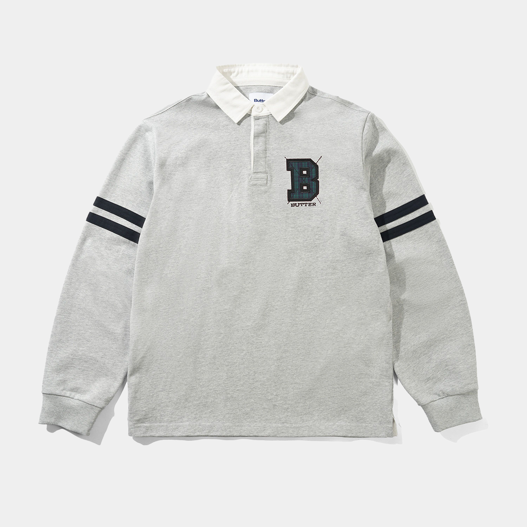 Butter Applique Rugby Polo Heather