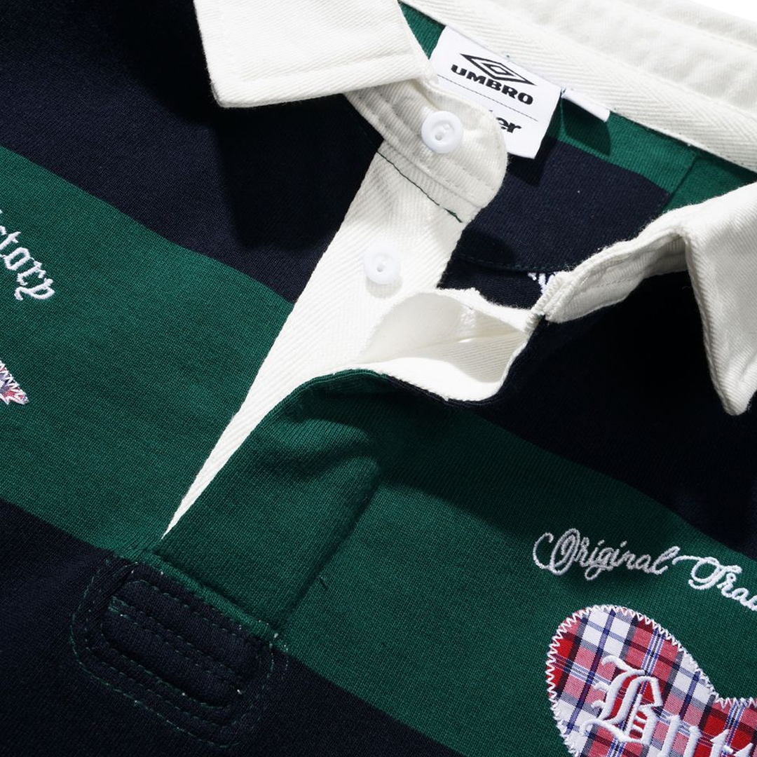 Butter x Umbro Victory Rugby Polo Navy + Forest