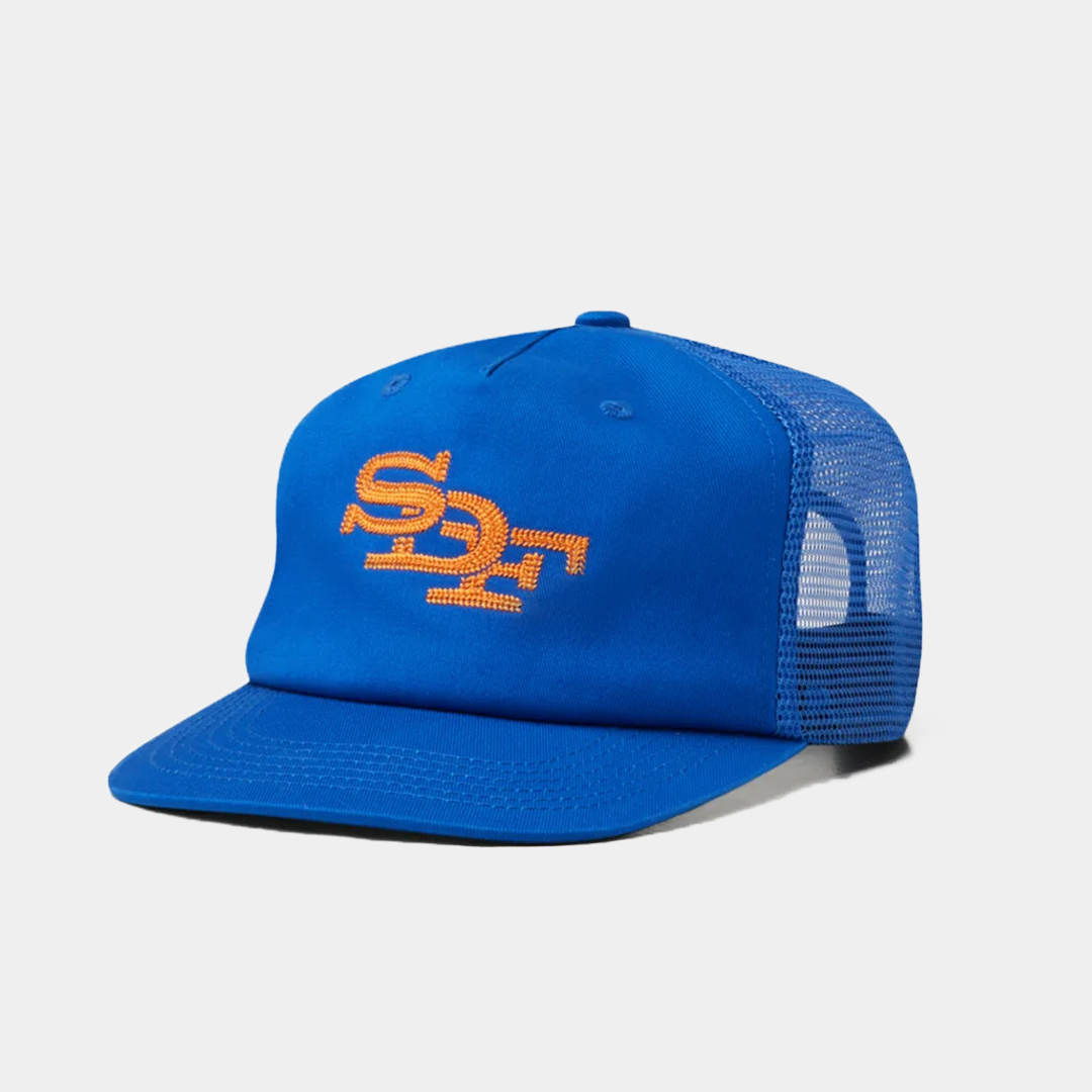 Someday Monogram Trucker Cap Royal