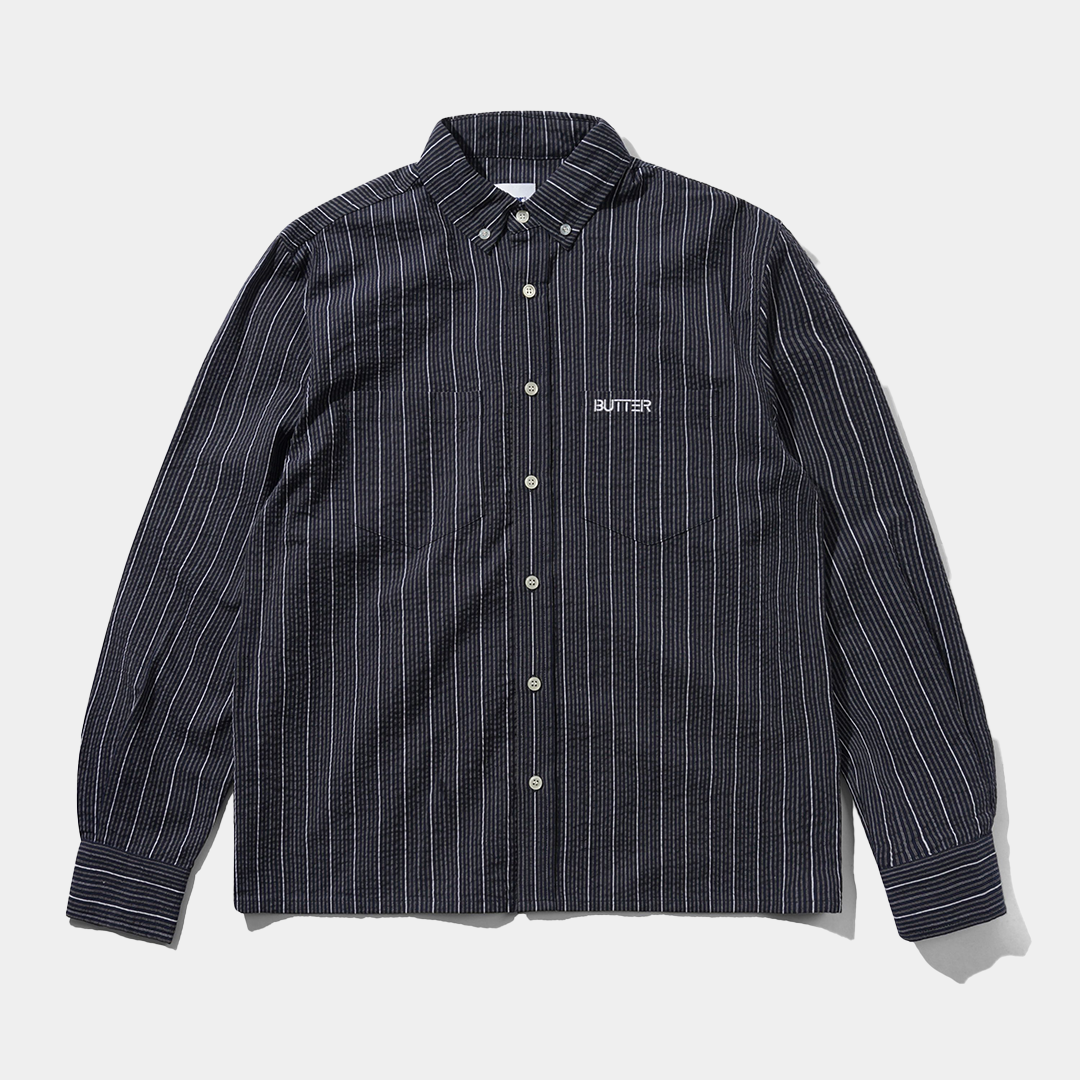 Butter Seersucker Shirt Navy