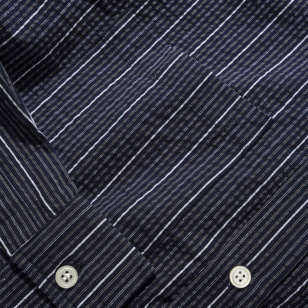 Butter Seersucker Shirt Navy