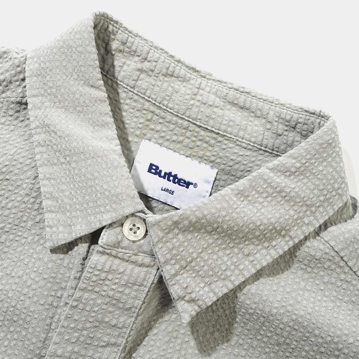 Butter Goods Overdye Seersucker S/S Shirt Grey