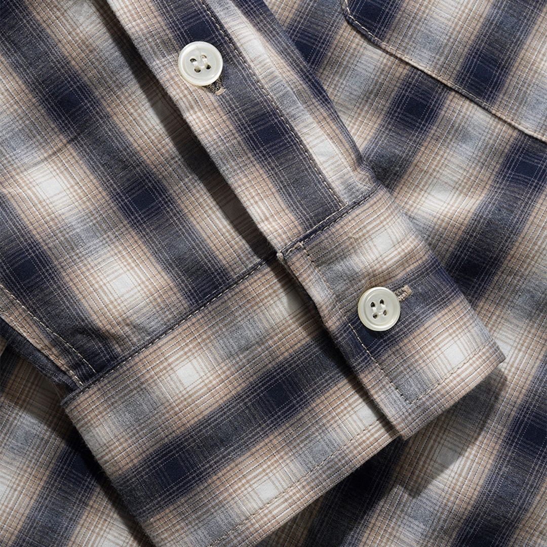 Butter Shadowplaid Shirt Tan